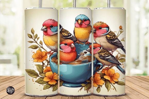 Birds on a Tea Cup Tumbler Wrap