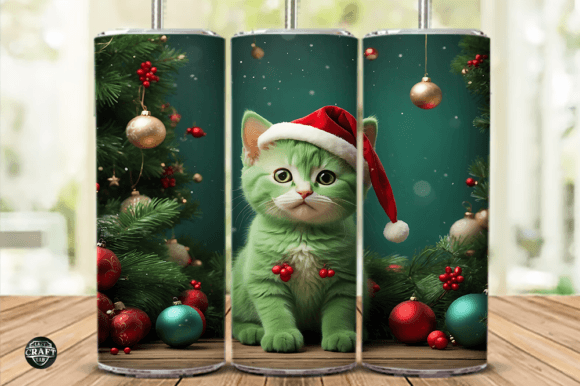 Cute Cat Christmas Tumbler Wrap