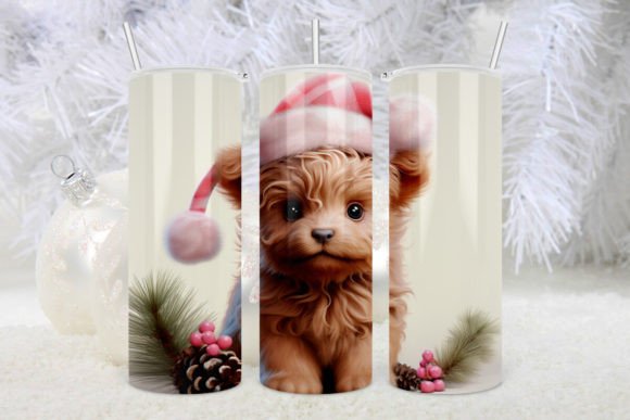 Cute Puppy Dog Christmas Tumbler 20Oz