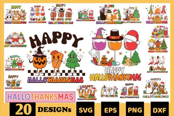 Happy Hallothanksmas SVG Bundle