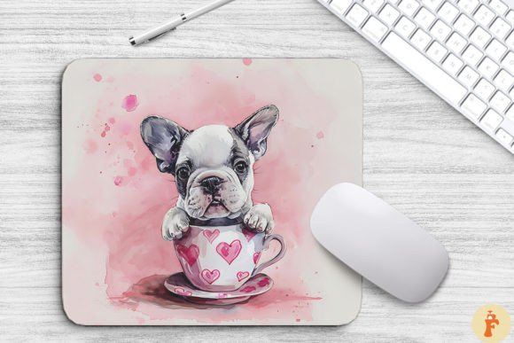 Kawaii Bulldog Puppy in Cup