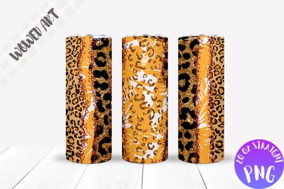 Leopard X Glitter Skinny Tumbler Wrap