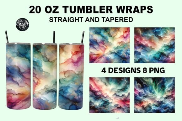 Northern Lights Alcohol Ink Tumbler Wrap
