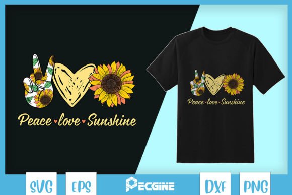 Peace Love Sunshine Sunflower SVG