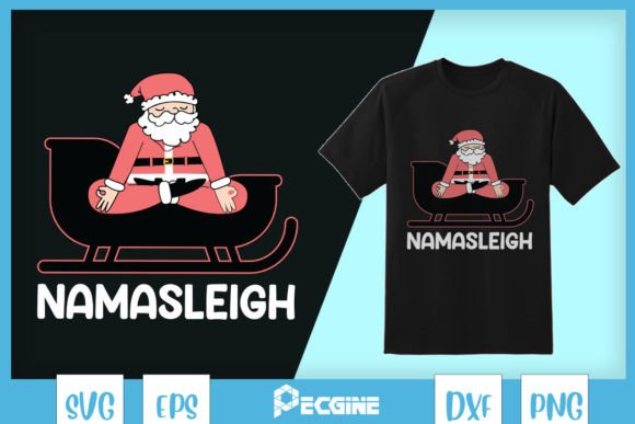 Santa Yoga Sleigh Funny Yoga SVG