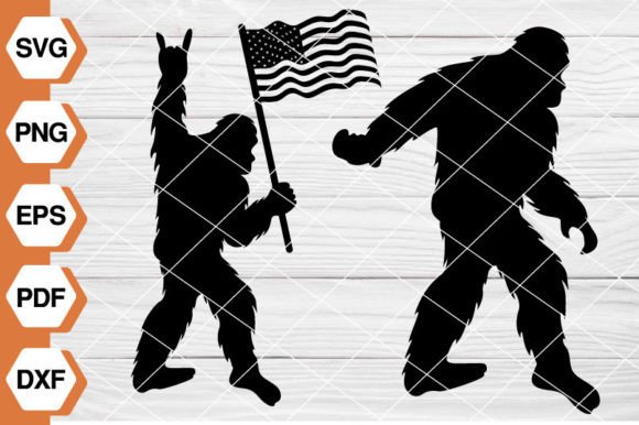 Sasquatch with American Flag SVG EP126