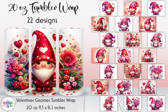 Valentines Gnomes Tumbler Wrap Bundle
