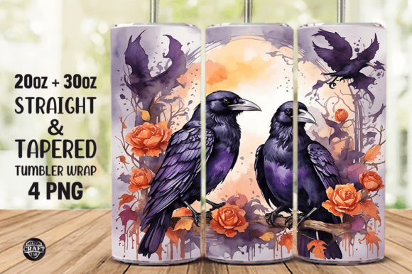 Watercolor Ravens Wrap 20